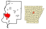 Faulkner County Arkansas Incorporated and Unincorporated areas Conway Highlighted